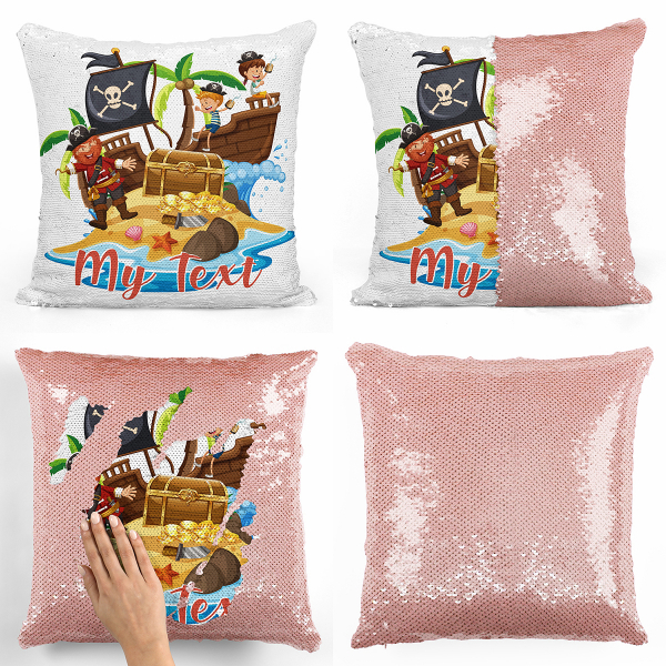 Personalized magic sequin cushion - Pirates