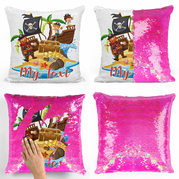 Personalized magic sequin cushion - Pirates