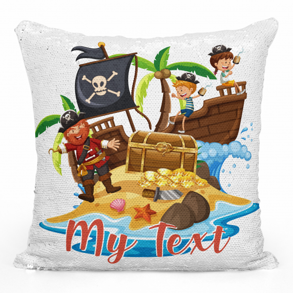 Personalized magic sequin cushion - Pirates