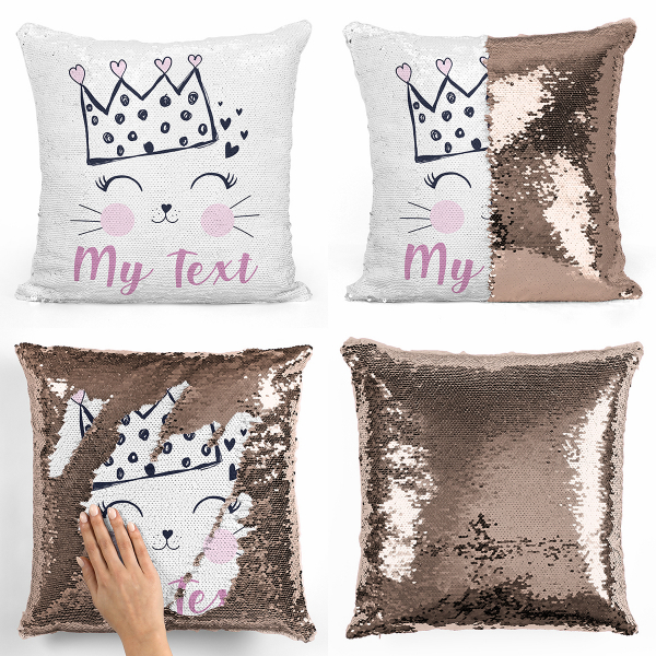 Personalized magic sequin cushion - Queen of the cats